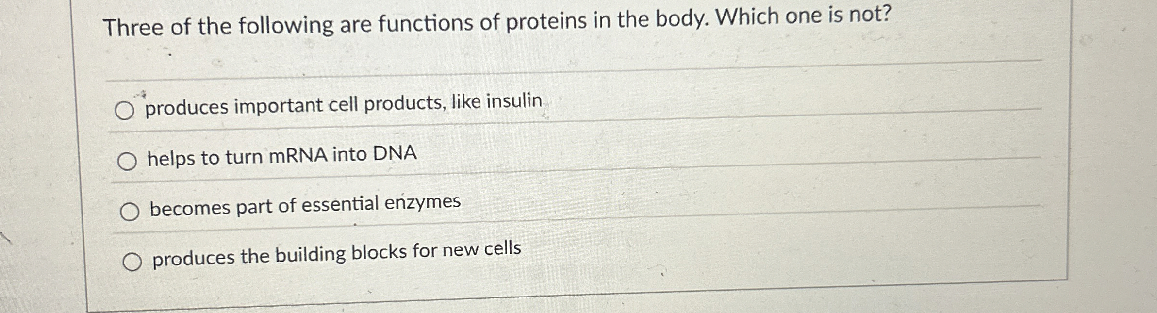 Solved Three of the following are functions of proteins in
