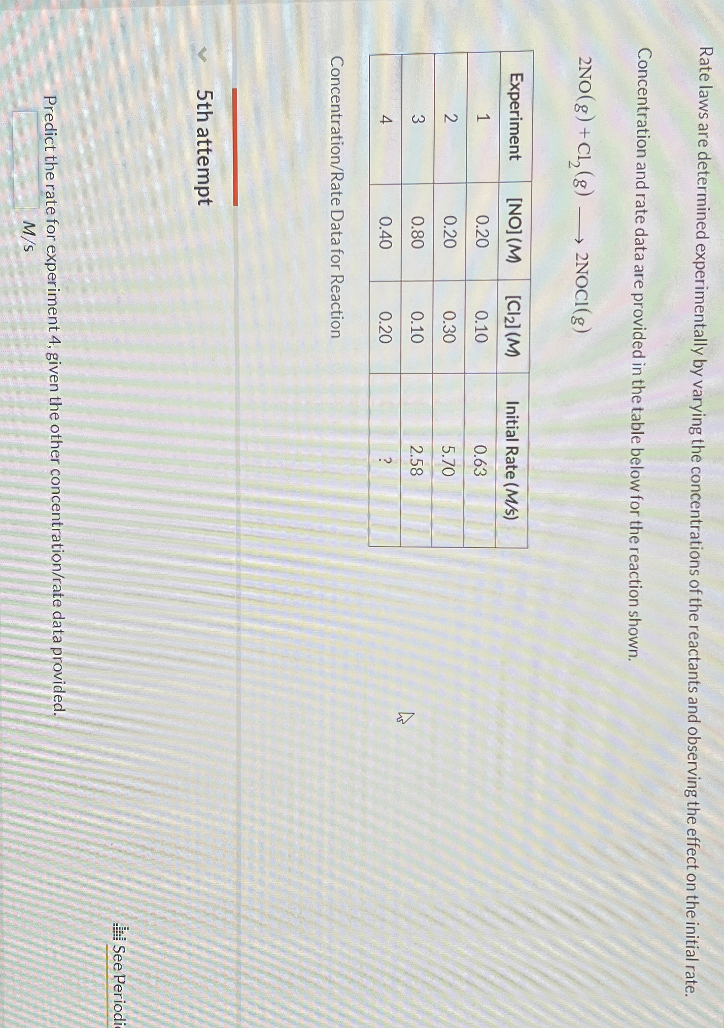 Solved 07 ﻿Question (1 ﻿point)E See page 602Rate laws are | Chegg.com