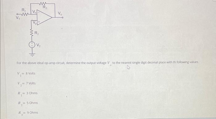 Solved For The Above Ideal Op-amp Circuit, Determine The | Chegg.com