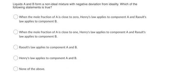 Solved Liquids A and B form a non-ideal mixture with | Chegg.com