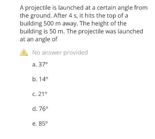 Solved A Projectile Is Launched At An Angle Of 41 To The Chegg Com