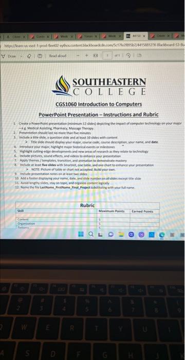 SOUTHEASTERN C O L L E G E CGS1060 introduction to | Chegg.com