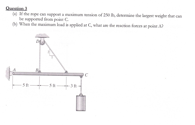 Solved Question 3(a) ﻿If the rope can support a maximum | Chegg.com