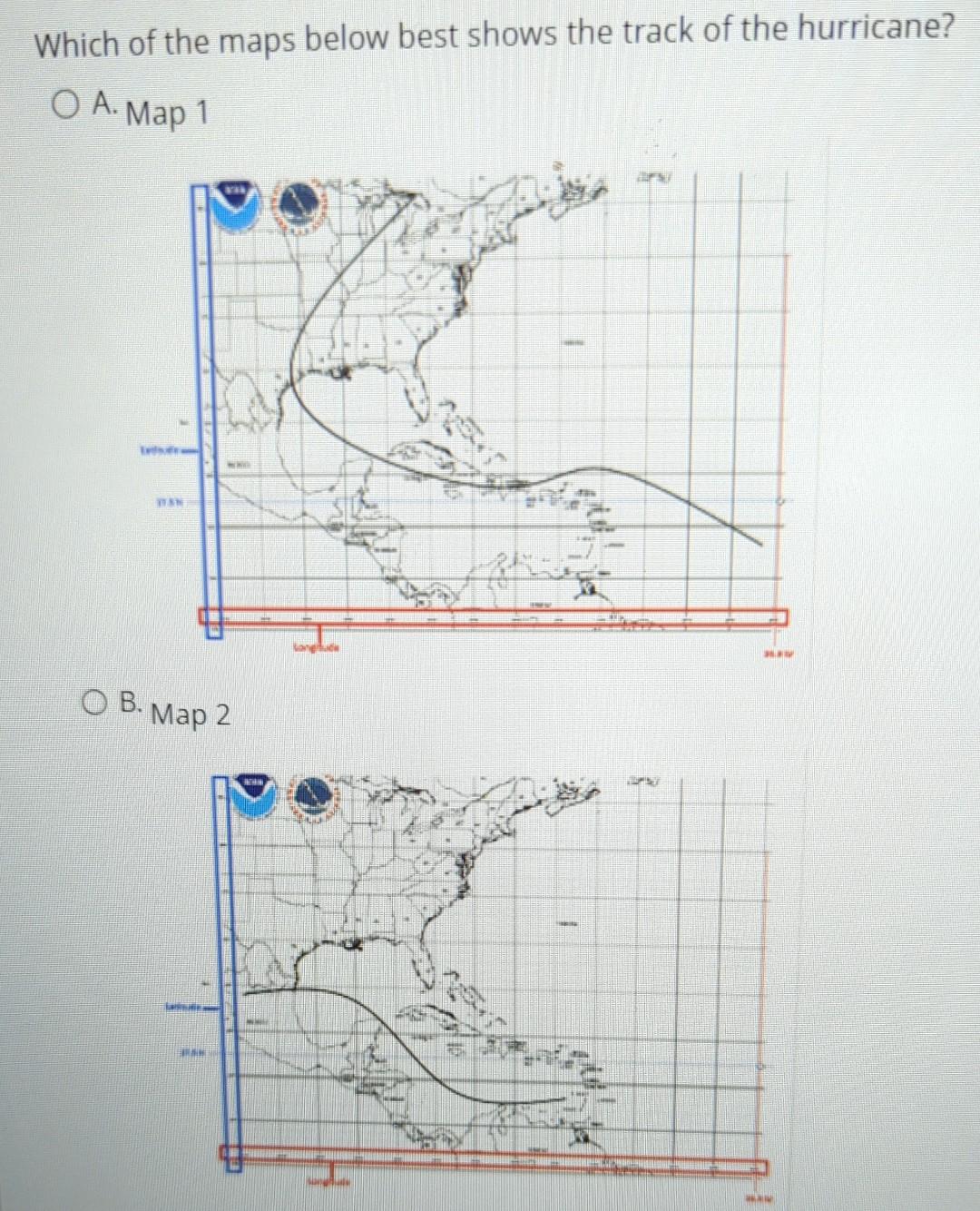 Solved Which Of The Maps Below Best Shows The Track Of The | Chegg.com