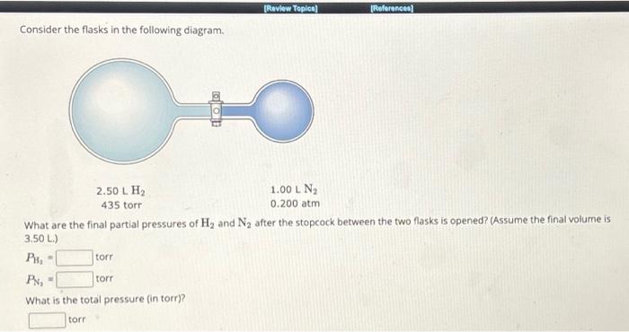 Solved Consider The Flasks In The Following Diagram. 2.50 L | Chegg.com