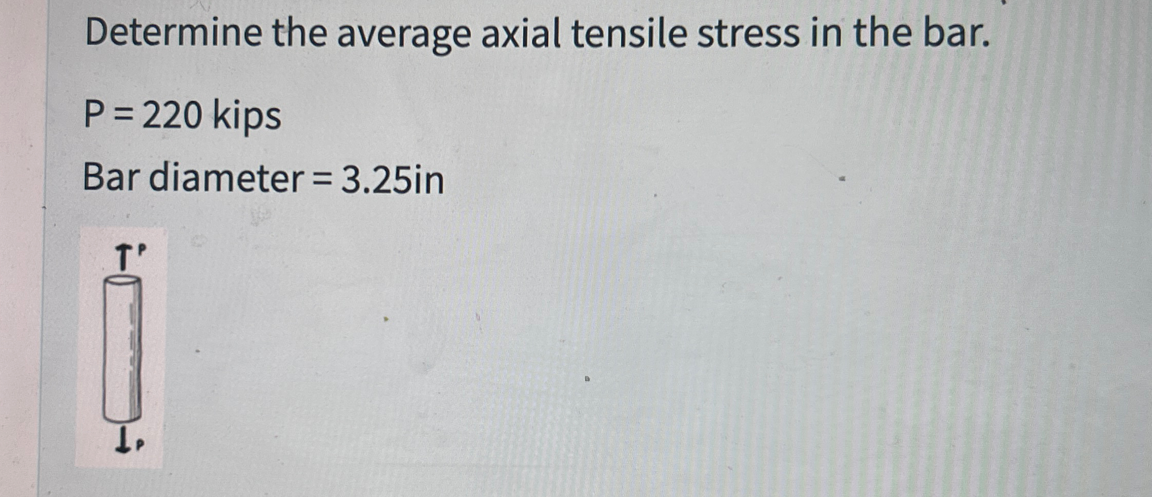 Solved Determine the average axial tensile stress in the