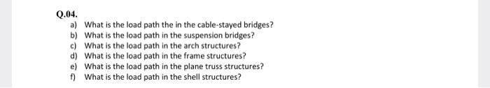 Solved Q.04. a) What is the load path the in the | Chegg.com