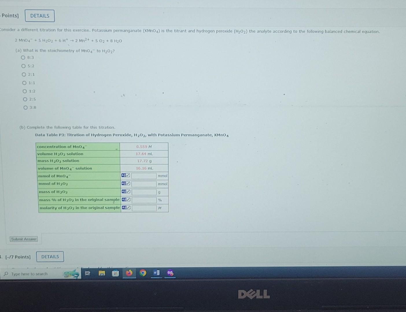 Solved Ansider A Different Titration For This Exercise