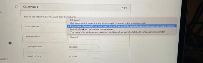 Solved Question 1 Match the following terms with their | Chegg.com