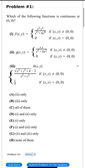 Solved Problem \#1: Which of the following functions is | Chegg.com