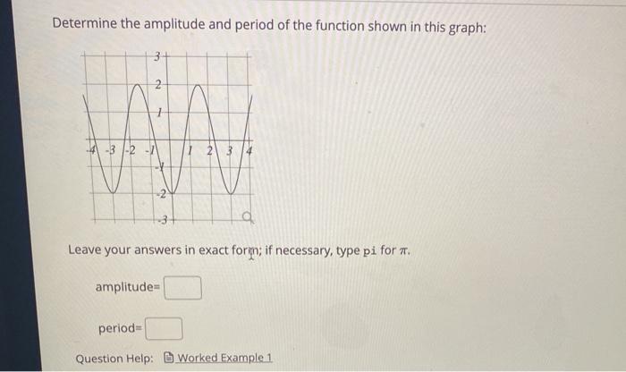Solved Determine the amplitude and period of the function | Chegg.com
