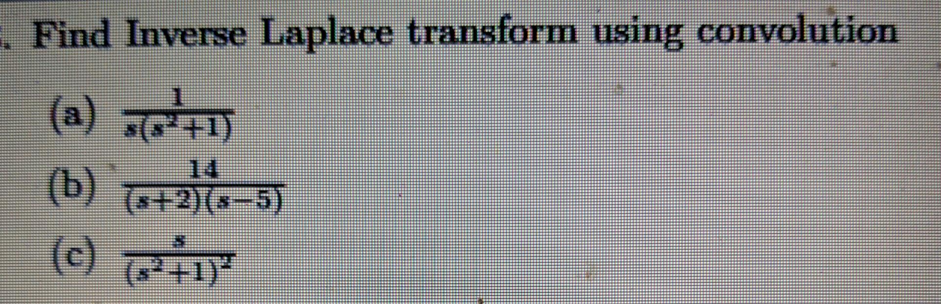Solved . Find Inverse Laplace transform using convolution | Chegg.com