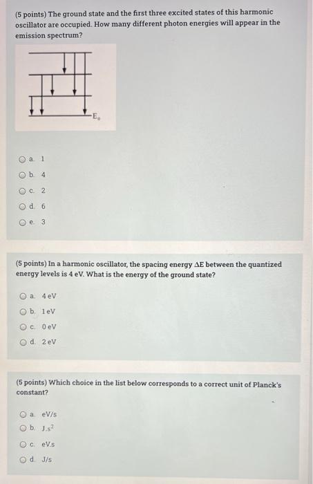 Solved (5 points) The ground state and the first three | Chegg.com