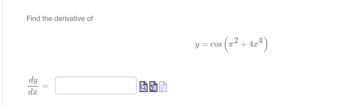 find the derivative of x 2 cos pi 4