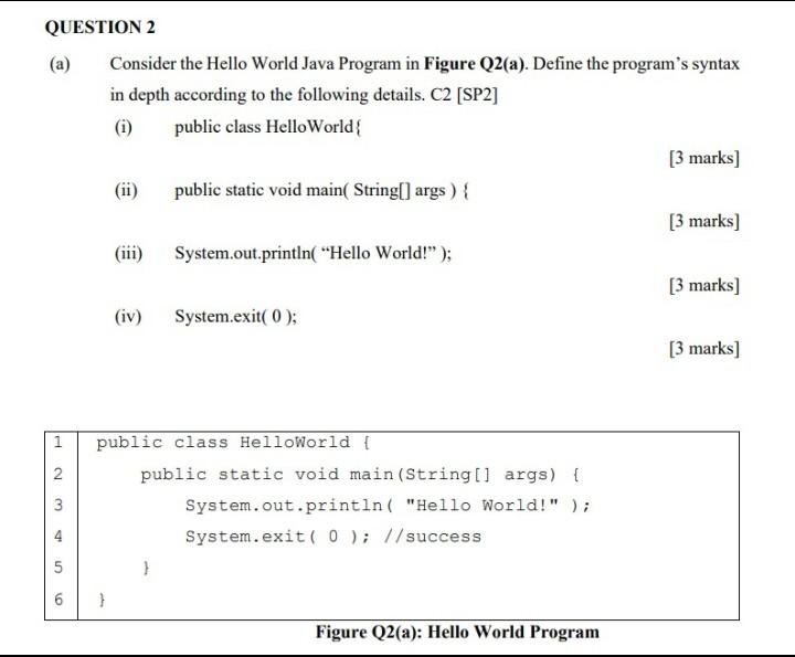 Solved QUESTION 2 (a) 1 2 W S 10 01 Consider the Hello World | Chegg.com