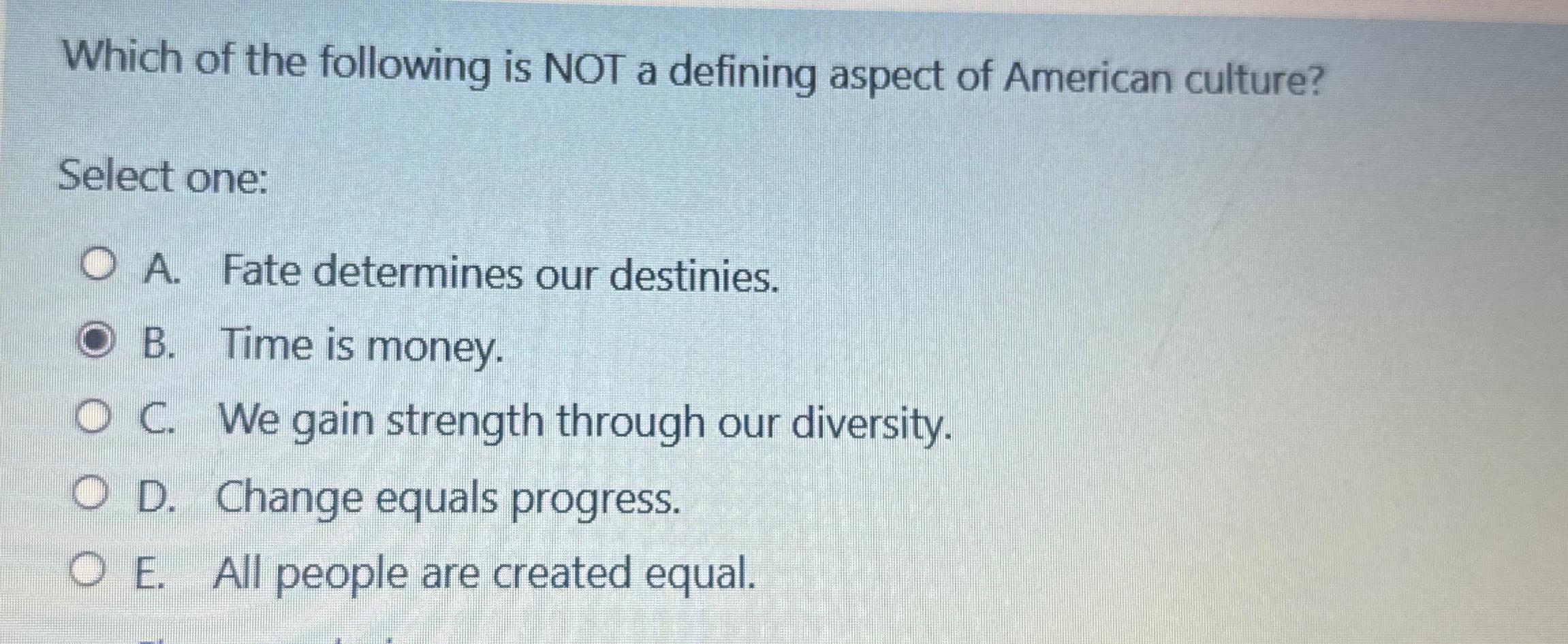 Solved Which of the following is NOT a defining aspect of | Chegg.com