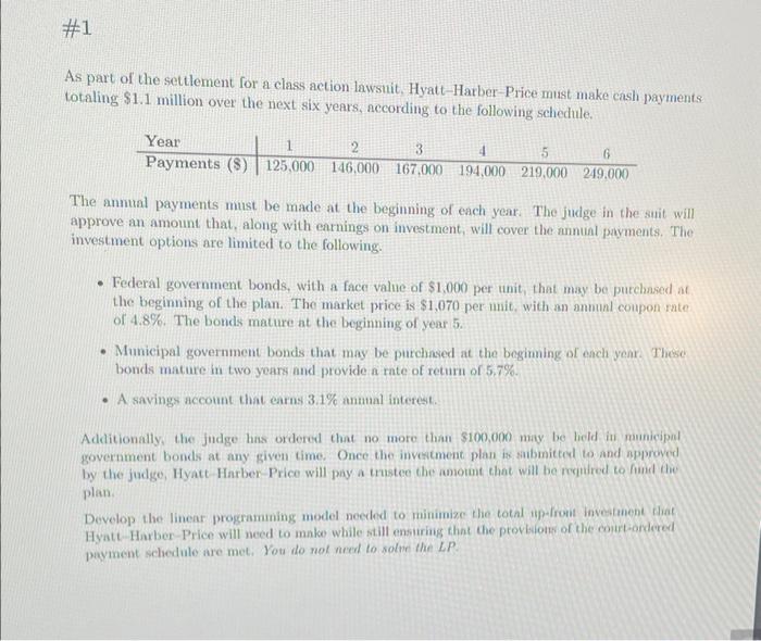 Solved As part of the settlement for a class action lawsuit.
