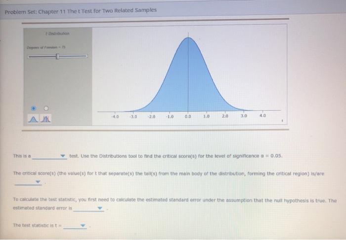 Solved Problem Set: Chapter 11 The t Test for Two Related | Chegg.com