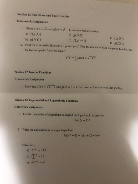 functions homework 3 answer key