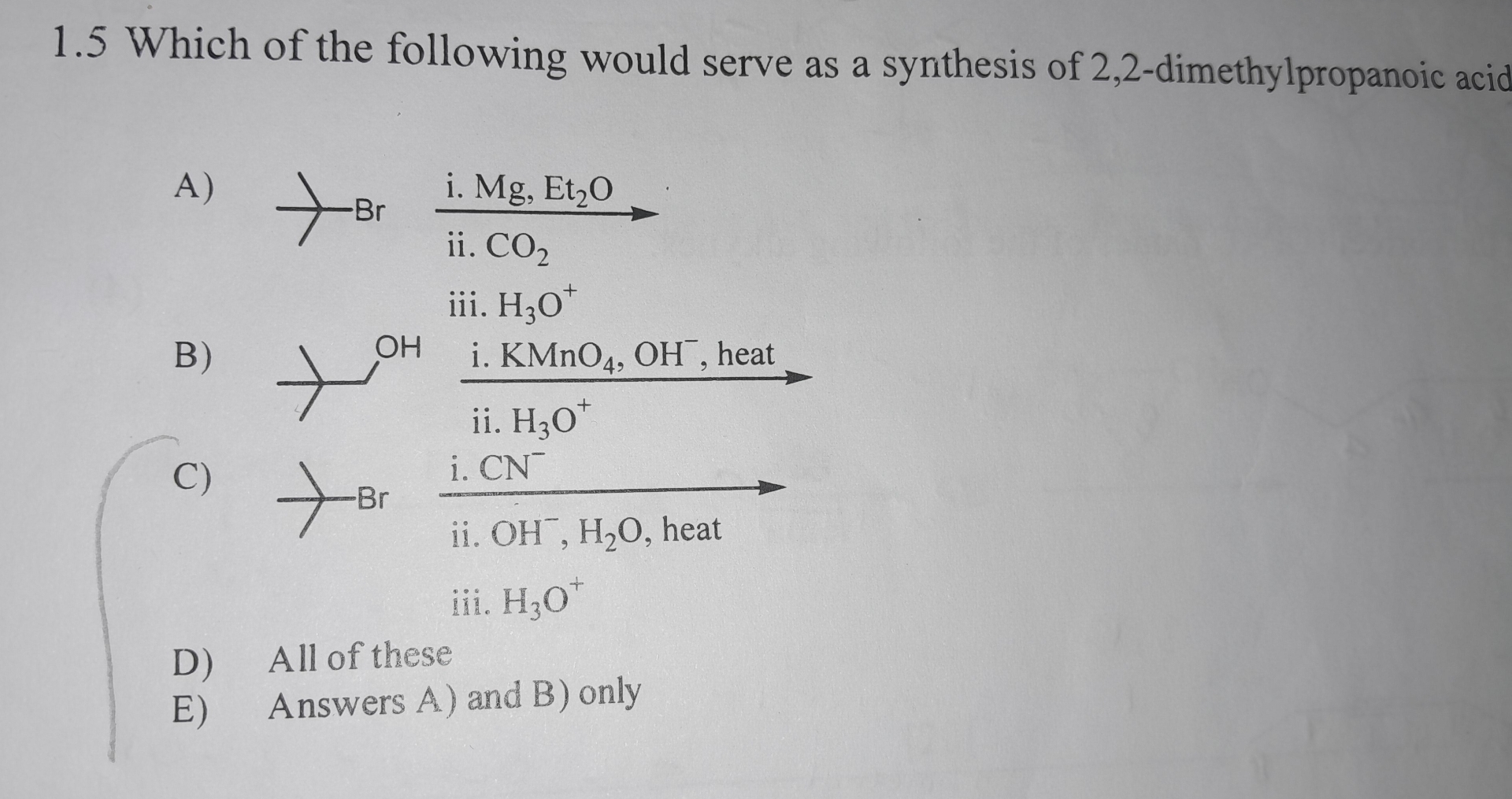 Solved 1.5 ﻿Which of the following would serve as a
