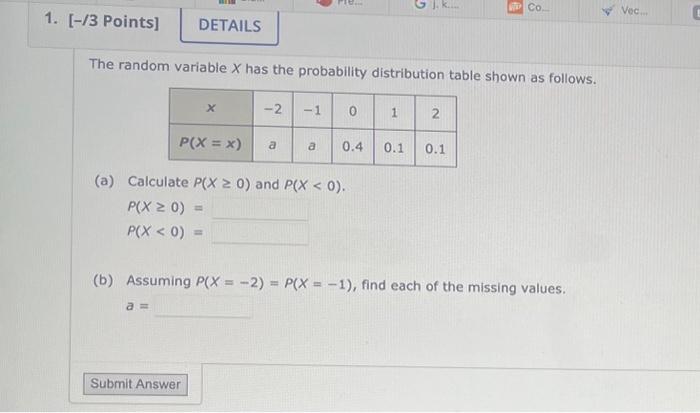 Solved The random variable X has the probability | Chegg.com