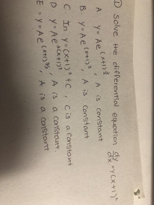 Solved D Solve The Differential Equation Aux Y Cx I X Chegg Com