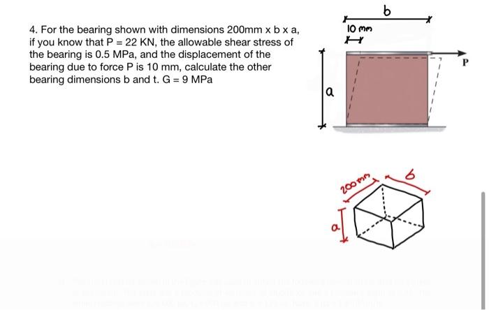 Solved 4. For the bearing shown with dimensions 200 mm×b×a, | Chegg.com