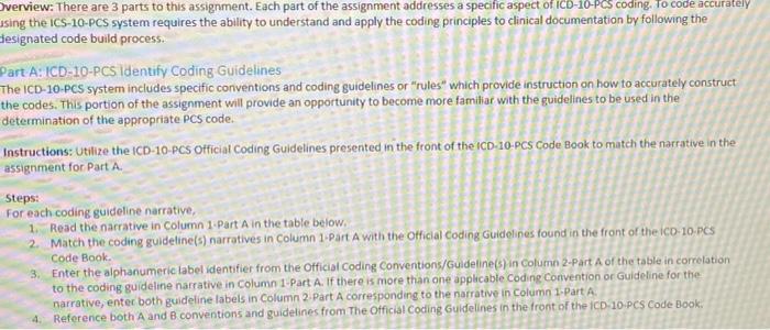 Solved Sverview: There are 3 parts to this assignment. Each | Chegg.com