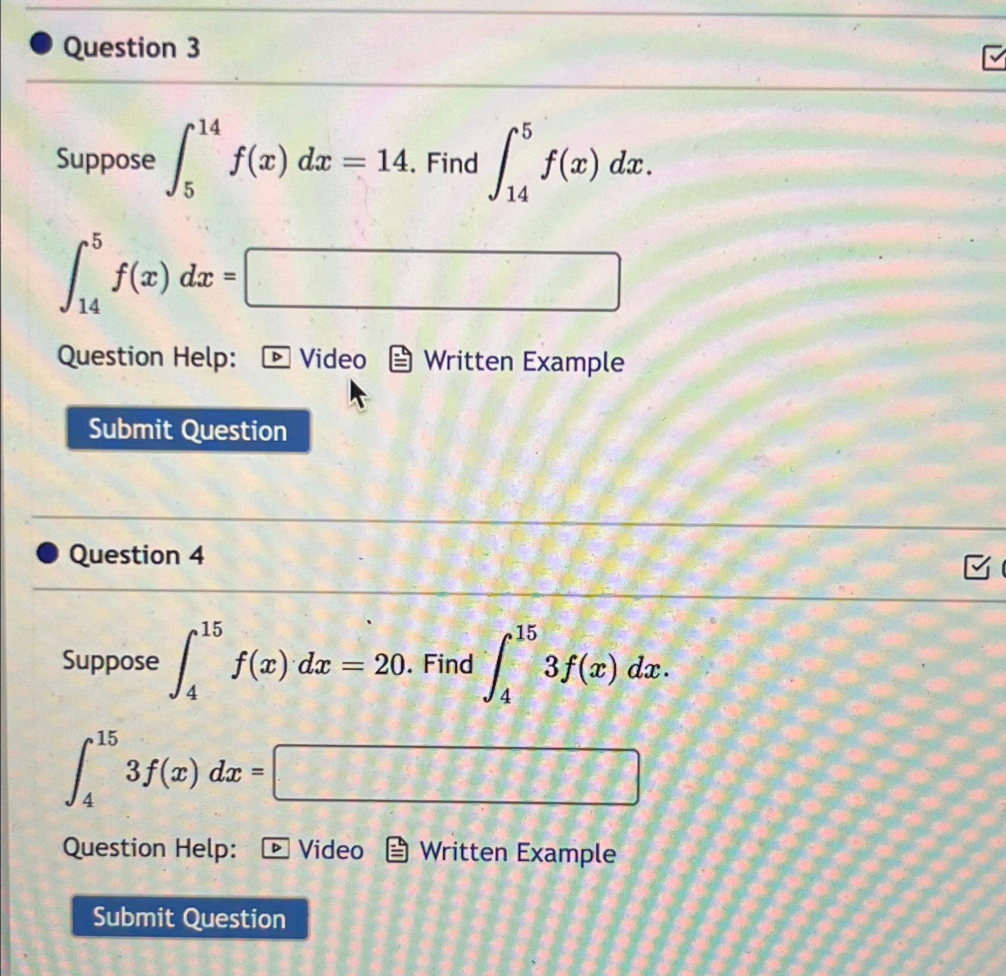 Solved Question 3suppose ∫514fxdx14 ﻿find 4286