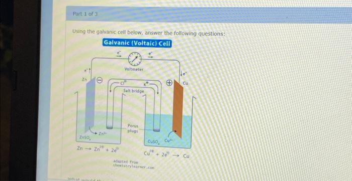 Solved Using the galvanic cell below, answer the following | Chegg.com