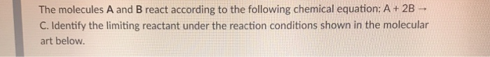 The molecules A and B react according to the | Chegg.com
