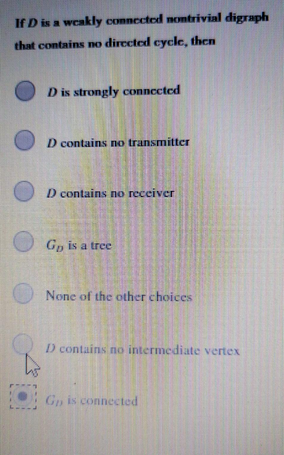 Solved If D is a weakly connected montrivial digraph that | Chegg.com