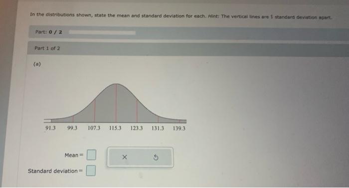 Solved In the distributions shown, state the mean and | Chegg.com