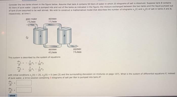 Solved Consider the two tanks shown in the figure below. | Chegg.com