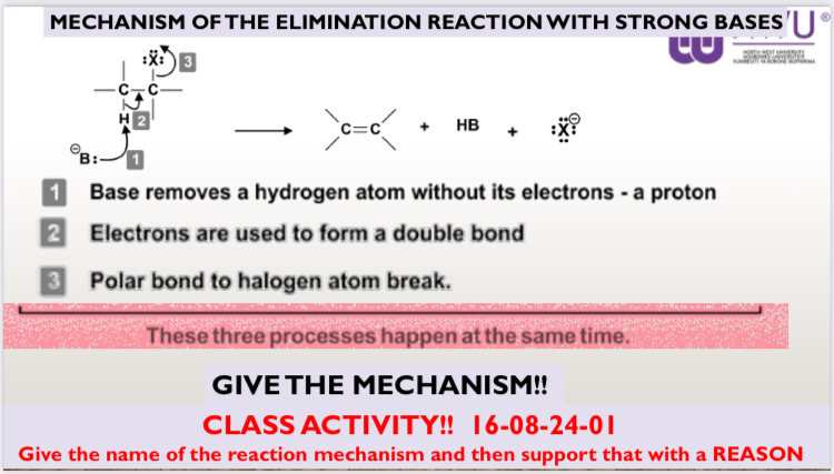 Solved MECHANISM OF THE ELIMINATION REACTION WITH STRONG | Chegg.com