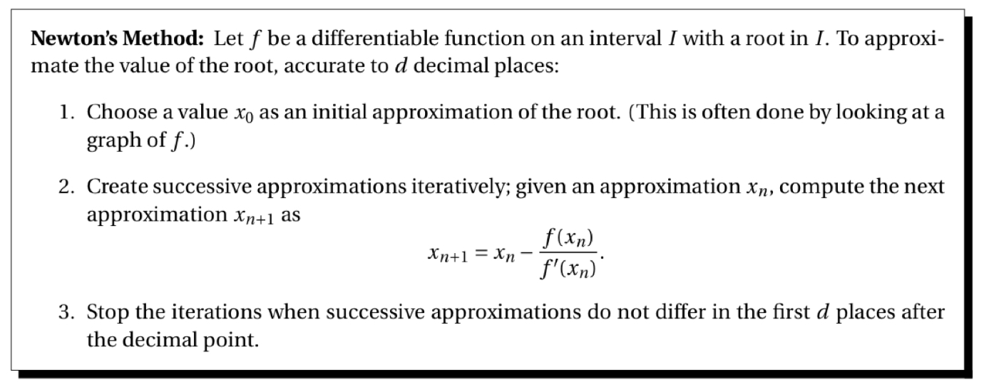Solved Use the defintion of Newton's method from the | Chegg.com