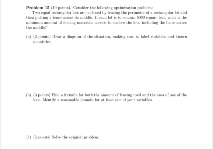 Solved Problem 15 (10 points). Consider the following | Chegg.com