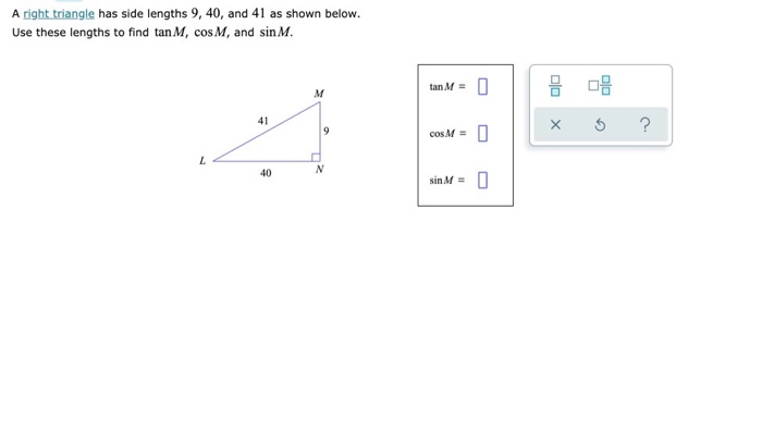 Solved A right triangle has side lengths 9, 40, and 41 as | Chegg.com