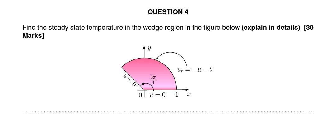 Solved QUESTION 4 Find the steady state temperature in the | Chegg.com