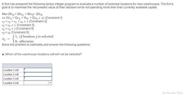 Solved A firm has prepared the following binary integer | Chegg.com