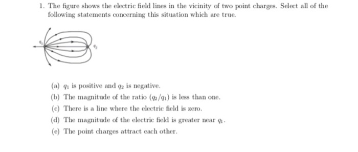Solved 1. The figure shows the electric field lines in the | Chegg.com