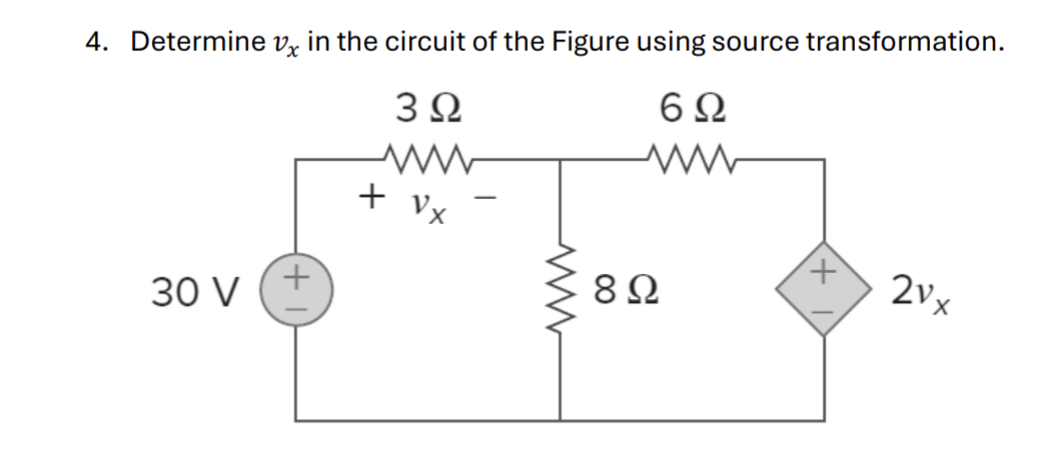 Solved Determine Vx In The Circuit Of The Figure Using Chegg Com