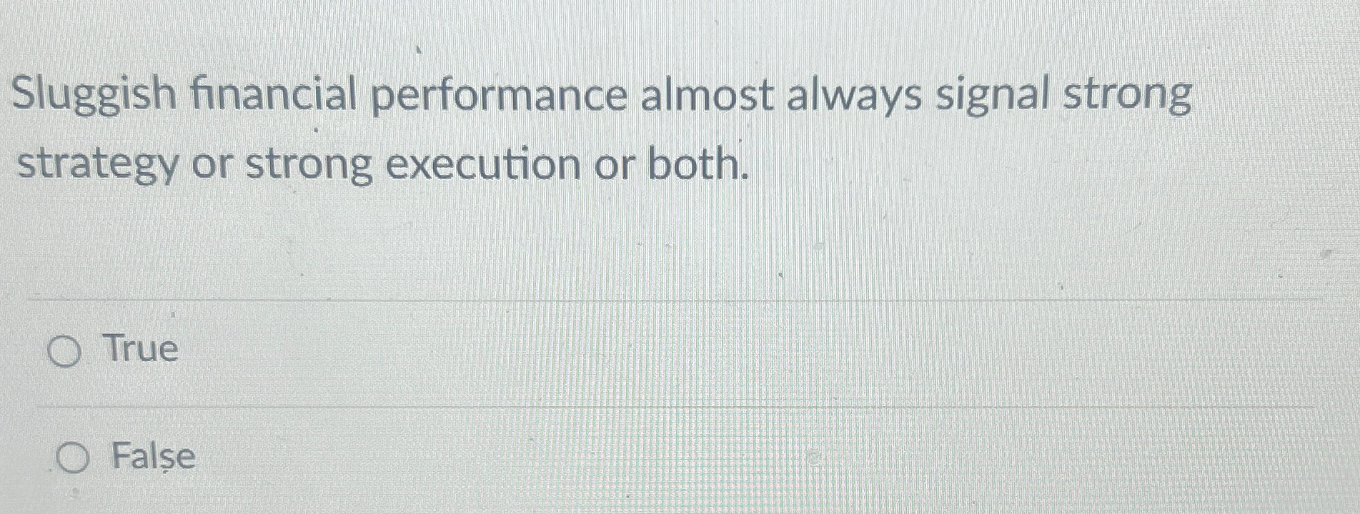 Solved Sluggish financial performance almost always signal | Chegg.com