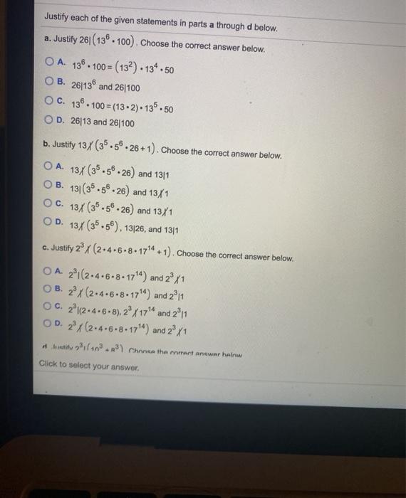Solved Justify each of the given statements in parts a | Chegg.com