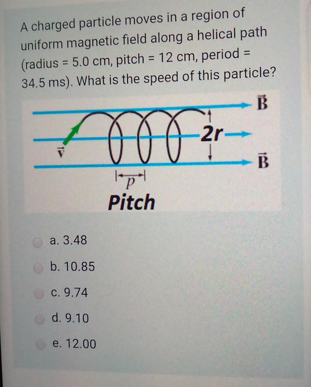 Solved A charged particle moves in a region of uniform | Chegg.com