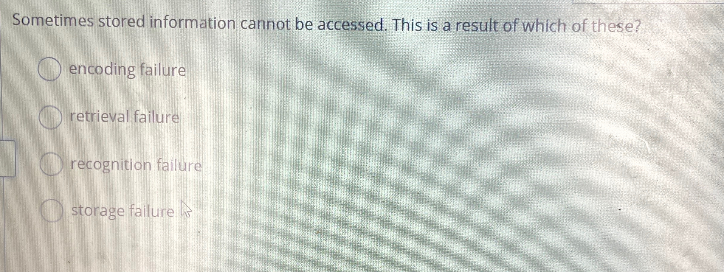 Solved Sometimes stored information cannot be accessed. This | Chegg.com