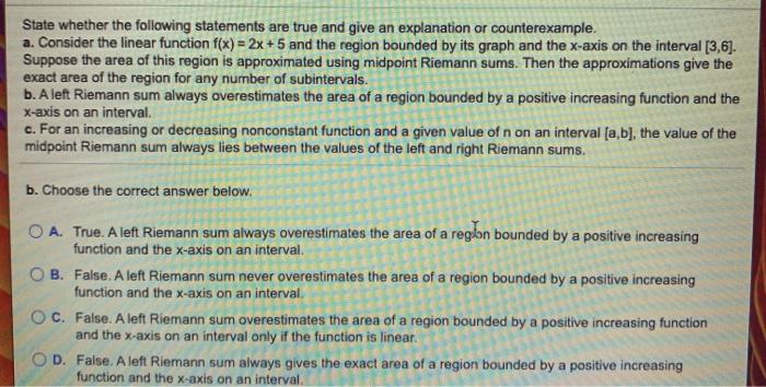 Solved > State whether the following statements are true and | Chegg.com