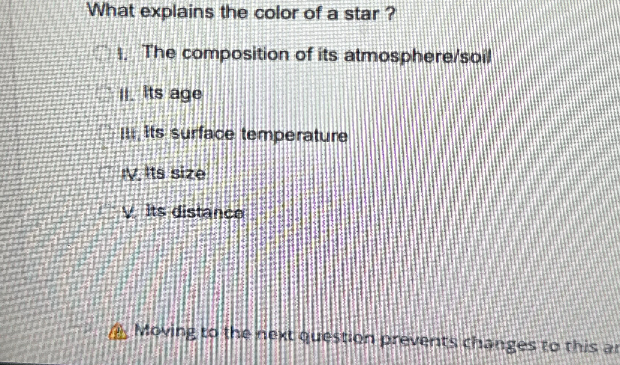 Solved What explains the color of a star ?The composition of | Chegg.com