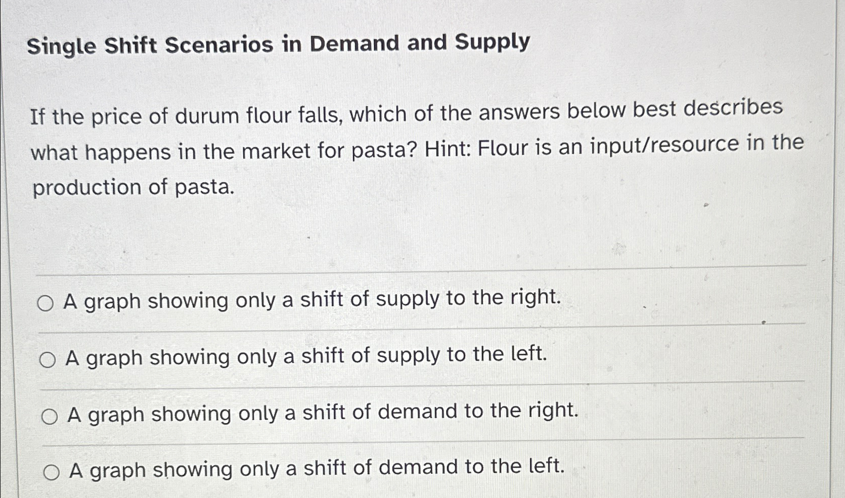 Solved Single Shift Scenarios in Demand and SupplyIf the | Chegg.com