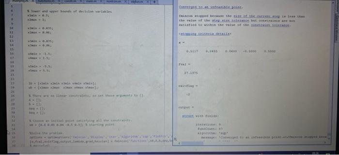 i am currently using matlab for an optimization | Chegg.com